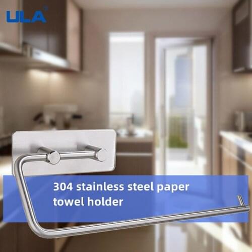ULA Free Drill Tissue Holder Stainless Steel Toilet Paper Holder Black Bathroom Hardware WC Accessories Toilet Paper Rolls