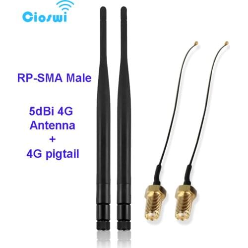 Cioswi WiFi Router Antenna RP SMA 5dBi 2.4ghz 5.5ghz 3G 4G LTE Antenna omni Wide Range SMA Pigtail Cable For Wireless WiFiRouter