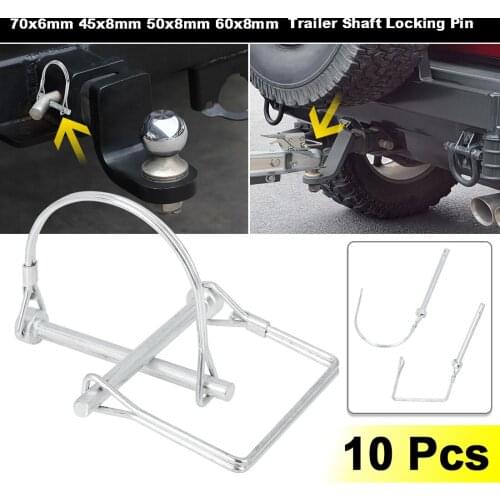 X Autohaux 10pcs 70x6mm 45x8mm 50x8mm 60x8mm D Shape Square Shape Trailer Shaft Locking Coupler Pin for Car Boat