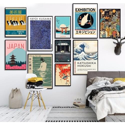 Japanese Canvas Print Katsushika Hokusai Unique Exhibition Poster Travel Japan Painting Wall Pictures For Living Room Decor