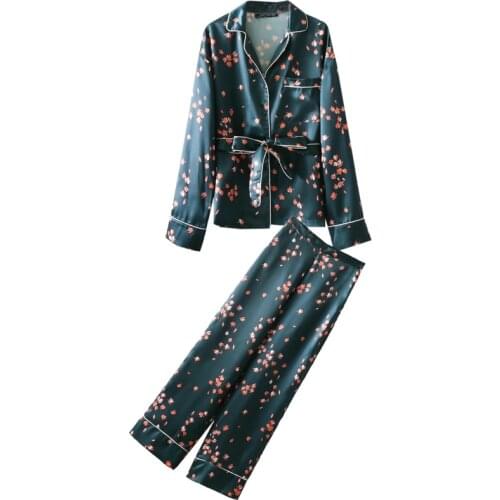 2018 spring new style Pants suit fashion Japanese kimono loose jacket + high waist wide leg pants elegant two-piece Womens Set