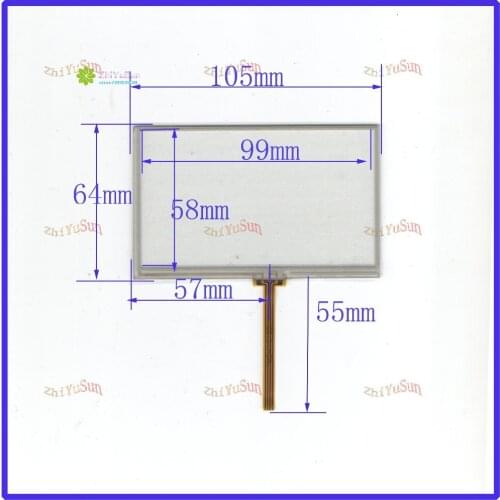 ZhiYuSun Wholesale 2PCS/lot 4.3 inch 105*65 Touch Screen Digitizer Welding type compatible For GPS car DVD sensor glass 105*65