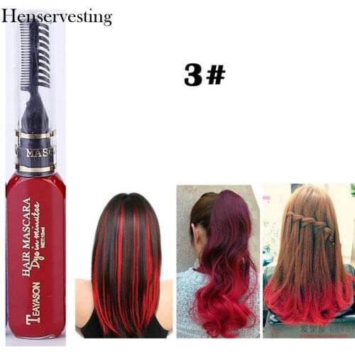 13 Colors Hair Color Mascara Cream Highlights One Time Temporary Hair Dye Cream Unisex Streaks Hair Styling Tool