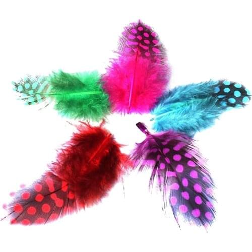 2X 50pcs Colorful Spotted Pretty Loose Feathers 2.5 -10cm Craft DIY Accessories for Headwear Decoration Craft Projects