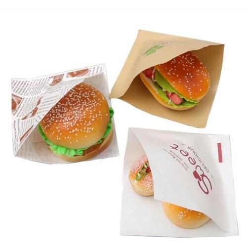 50pcs Triangular Open Top Kraft Paper Bag Donuts Sandwich Bags For Bakery Bread Food Packaging Bags 15x15cm