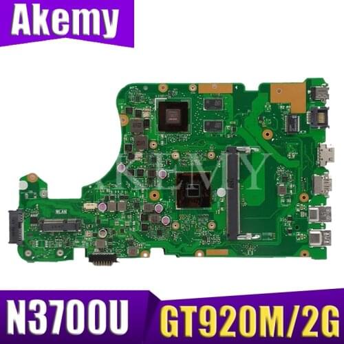 Akemy X555SJ Motherboard For ASUS X555SJ X555S X555SJ A555S X555 Laotop Mainboard with N3700U GT920M/2G