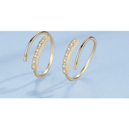 White Zircon Round Small Hoop Earrings Luxury Crystal Stone Bride Earrings For Women Men Vintage Rose Gold Silver Color Earrings