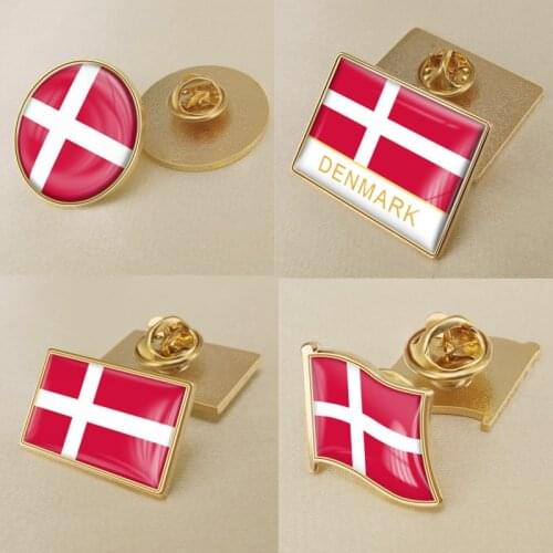 Coat of Arms of Denmark/Danish Flag National Emblem Brooch/Badges/Lapel Pins
