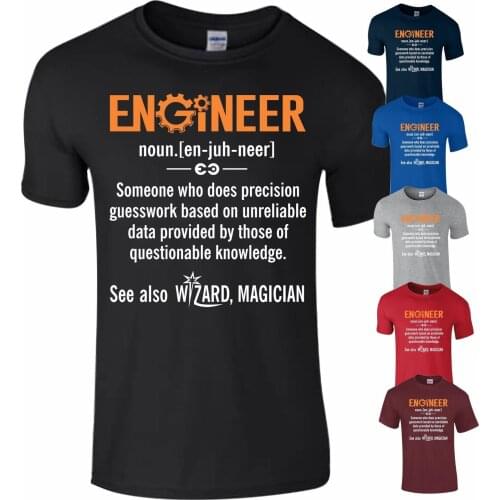 DeMina Engineer T Shirt Funny Engineer Top Birthday Novelty Father Day Casual Cotton Short Sleeve Tshirt Men