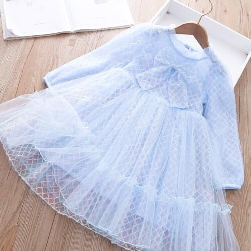 Children Girl Princess Dresses 2-6 year High Quality Girl Clothes 2021 New Spring Fashion Casual Pink Lace Mesh Kids