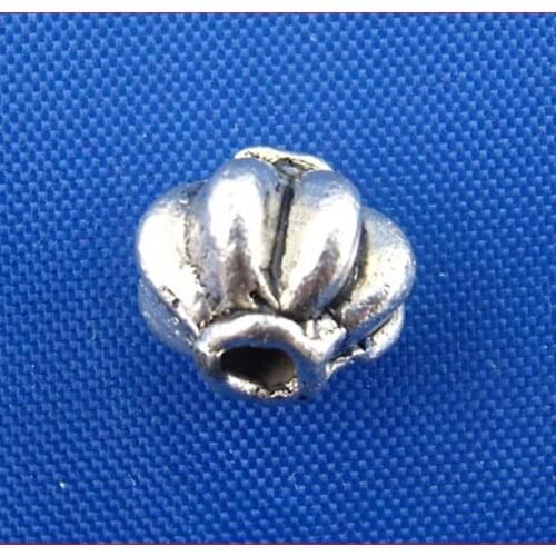 DoreenBeads Zinc metal alloy Spacer Beads Pumpkin Silver Color DIY Jewelry About 8mm( 3/8") Dia, Hole:Approx 1.7mm, 9 PCs new