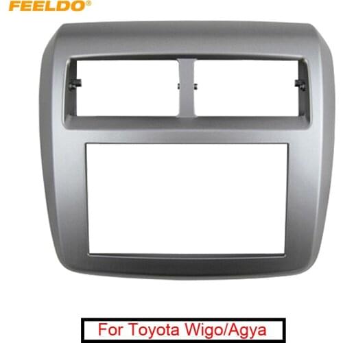 FEELDO Car CD/DVD Audio Stereo 2Din(178*100mm) Fascia Frame For Toyota Wigo/Agya 2013 Dash Panel Installation Trim Kit