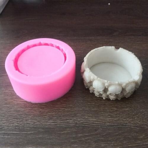 Skull Ashtray Epoxy Resin Mold Storage Box Silicone Mould DIY Crafts Decorations Container Making Tools