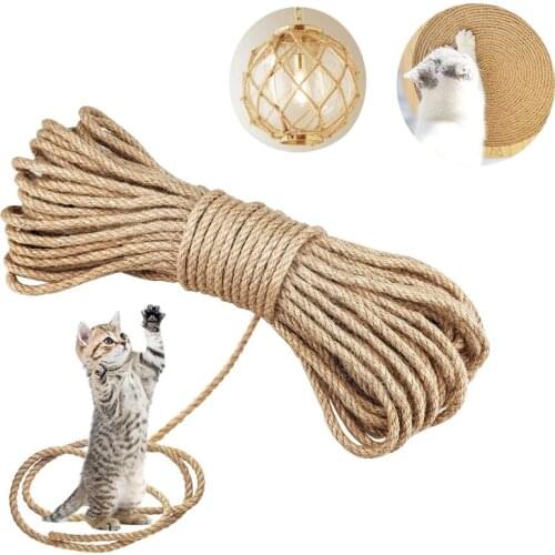 6MM Natural Sisal Rope Cat Tree Rope Replace Cat Scratching Posts Cat Towers Garden Bundling Household DIY Crafts Decoration