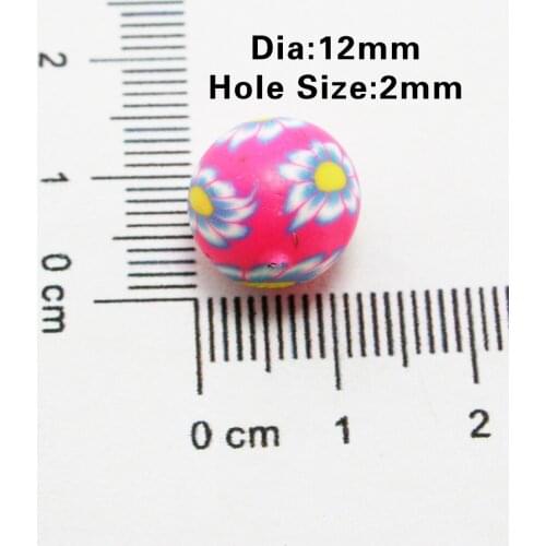 Round Shape 12mm Assroted Colors Polymer Clay Ceramic Spacer Loose Beads For Jewelry DH-FM660-99