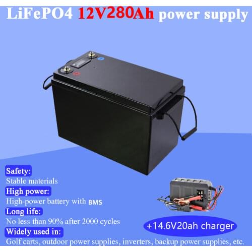 Land Voyager 12V 200Ah 280Ah 300Ah LiFePO4 battery pack with 150A BMS 12.8v battery for E-scooter RV Solar Energy storage system