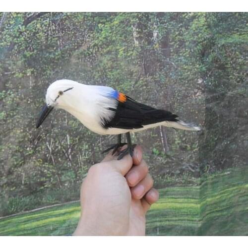 Small cute simulation woodpecker toy polyethylene & furs white bird doll gift about 14cm 1541