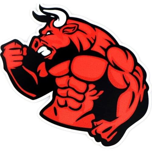 LLY-0764 Personality Car Stickers Cartoon Strong Cow Modeling Decal PVC Auto Motorcycle Laptop Decorative Accessories Decals