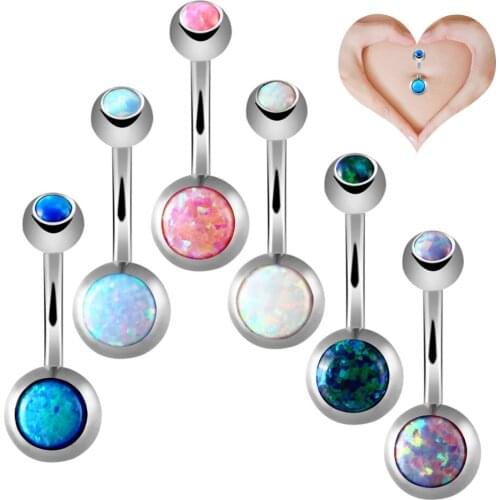 New 316l Stainless Steel Titanium Dermal Anchor Skin Diver OPAL Navel Belly Bar Body Piercing Jewelry for Women Prevent Allergy