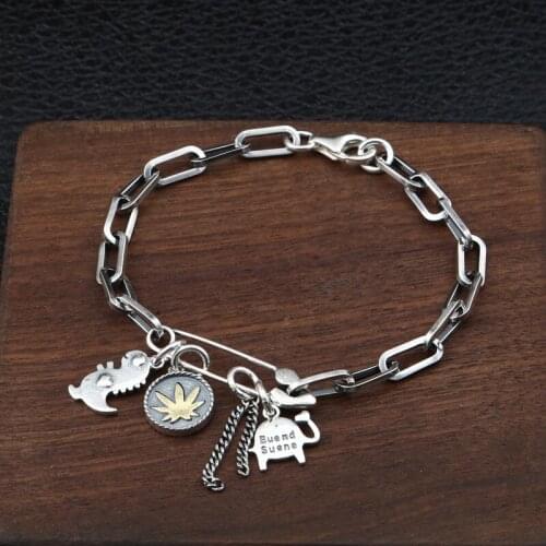 New Animal Charm Bracelets For Women Silver Color Bracelet & Bangle Trendy Jewelry Europe American Style Link Chain Bracelet