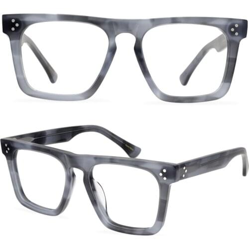 Retro full-frame glasses acetate stripe square frame glasses Japanese unisex glasses