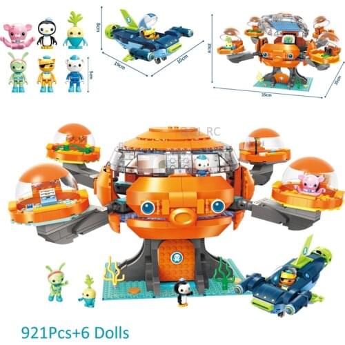The Octonauts Serise Octopus Fortress Set Bricks Building Blocks Toys for Children Gifts Cartoons Animation Model 921Pcs