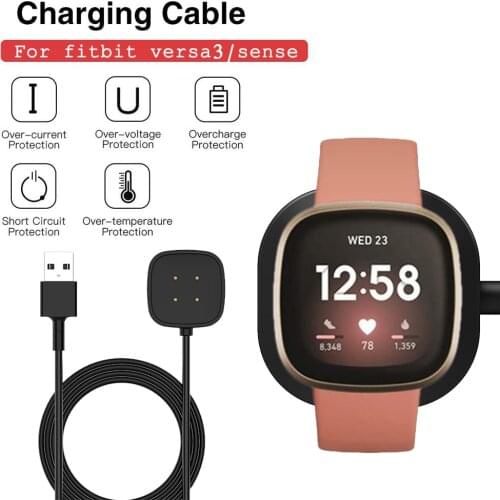 Portable Charging Cable Dock For Fitbit Versa 3/Sense Charger Cradle Stand Power For Sense USB Magnetic Smart Watch Accessories
