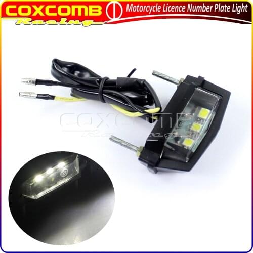 Motorcycle 12V E-mark Approval E8 SMD Number Licence Plate Lights Universal For Street Bike Scooter Trike ATV Quad Custom