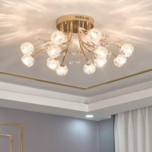 Modern Light Luxury Dining Room Living Room Exhibition Hall Ceiling Lamp Simple Bedroom Crystal Ceiling Light Samsarah Lighting