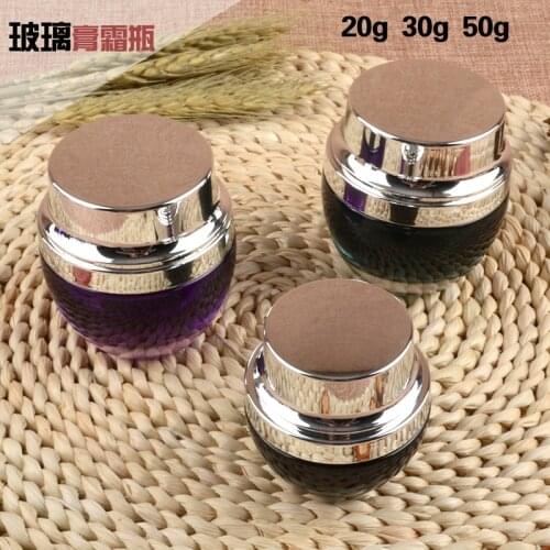 High-grade 20g 30g 50g Glass Bottle Cream Jars Empty Cosmetic Container Great Jar for DIY Lotions Creams Lip Balm Salves 10pcs