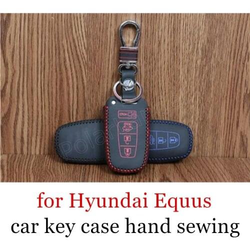 Only Red best price fit for Hyundai Equus car key covers DIY hand sewing car key case car styling Genuine quality leather
