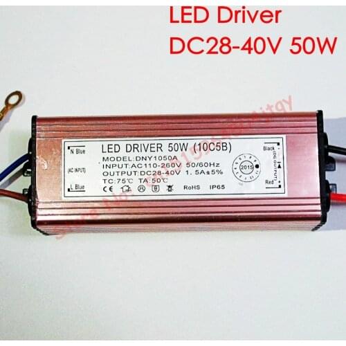 High quality LED Driver DC28-36V 50W 1500mA led power supply floodlight driver (10 Series 5 Parallel) Waterproof IP65