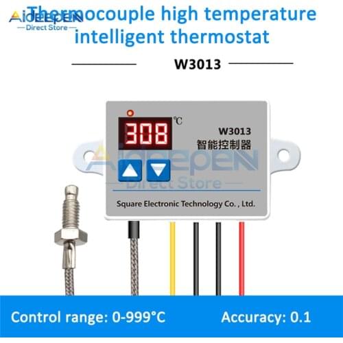 W3013 Digital Thermostat K-type Thermocouple High Temperature Controller 2200W 1M AC110V 220V For Chassis Equipment