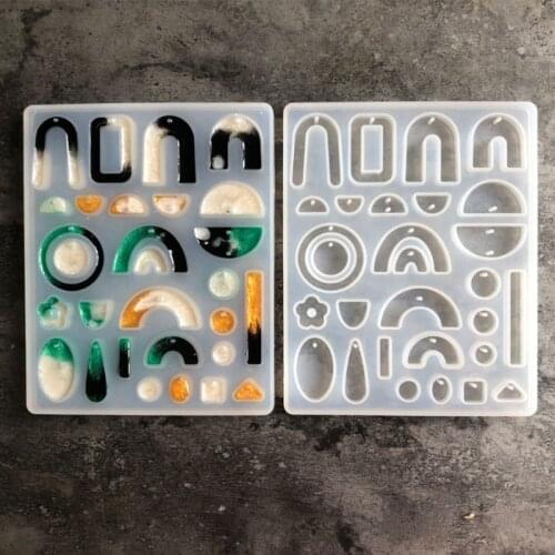 1 Set Earrings Silicone Molds Ear Pendants Mold Geometric Shape Mould for DIY Crafts Jewelry Making Ring Handmade Epoxy Resin