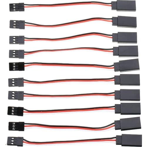 10Pcs 100mm Servo Extension Receiver Cord Wire JR Male to Female Lead Lead Wire Cable For RC Car Helicopter RC Toys Parts