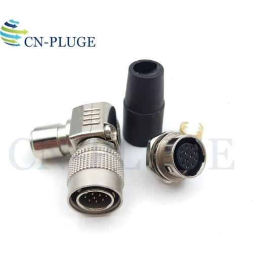 12 pin Hirose Connector Plug & Socket , Elbow Metal Connector HR10A-10P-12P HR10A-10R-12S, Medical Equipment Connectors