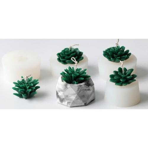 3D Succulent Plants Candle Mold Cactus Silicone Mold Candle Holder Mold Gypsum Plaster Silicone Mould Candle Mould