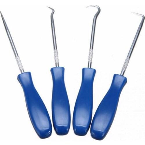 4 pcs Car Stainless Steel Oil Seal Screwdriver Craft Hobby Auto Small Parts O-Ring Seal Remover Hook disassembly Tool Kits