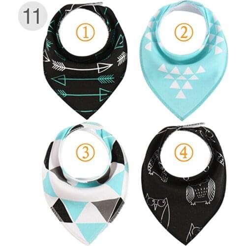 4pcs/Lot Feedings Bibs For Baby Newborn Cotton Bandana Burp Cloth Kids Saliva Towels Feeding Anti-Dirty Scarf Bib Wholesale