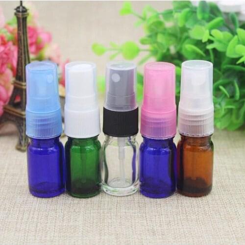 5ml 10ml Glass Spray Bottle, Brown Green Blue and Clear Glass Bottle, Perfume or Aroma Sprayer Bottle F20172068