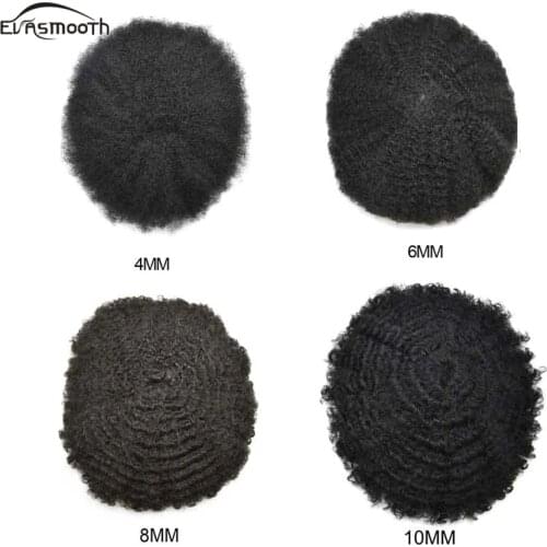 Africa Afro Kinky Curly Wig Human Hair Handmade Men Toupee Wave Full Pu Afro Kinky Curly Hair Men Hairpieces Indian Remy Hair