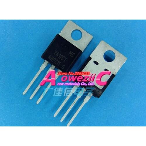 Aoweziic 2016+ 100% new imported original 7812CT MC7812CT MC7812CTG TO-220 1A current 12V three terminal regulator with