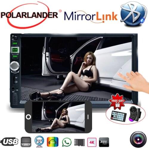 2 Din 7 Inch Mirror Link Screen Car Radio MP5 Player Bluetooth Touch Screen USB With Camera Mirror For Android Phone 9 Languages