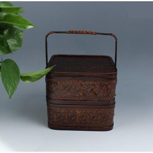 Handmade bamboo vintage food box tea box storage box tea ceremony accessories