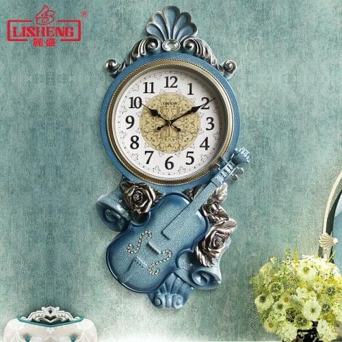 Free Shipping European Style Wall Clock Modern Simple Mute Clock Living Room Creative Clock Art Wall Clock Home Decorative Clock