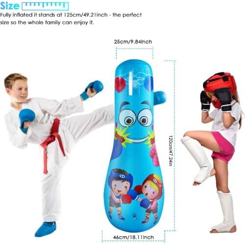 Unisex Children Boxing Inflatable Punching Bag Home Gym Fitness Training Tumbler Punching Bag Fitness Training Tool