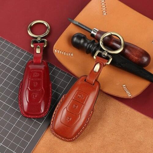 For Ford Fusion Mondeo Edge Mustang Explorer Edge Smart Auto Car Key Cover Case Keychain Chain Ring Holder 3 Button Accessories