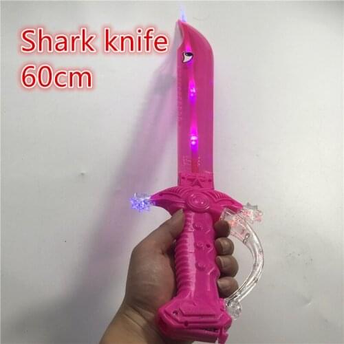 56cm Eletronic Lightsaber Induction Shark sword Flashing pink Simulation Plastic Light Toys Sword Children cosplay Props