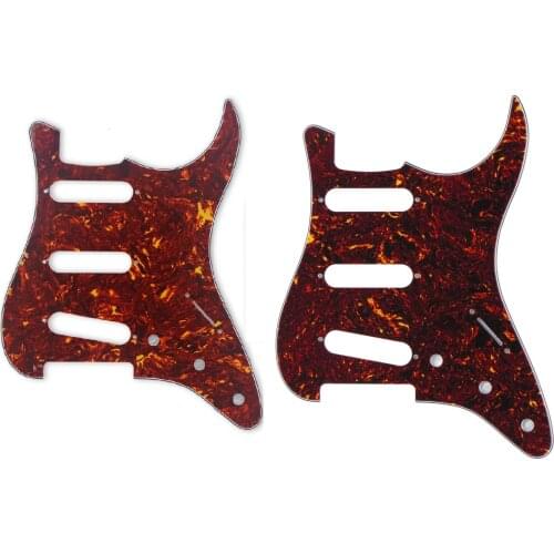 FLEOR Tortoise Shell Pickguard SSS ST No Screw Mount Hole Electric Guitar Pick Guard for Guitar Parts Customize