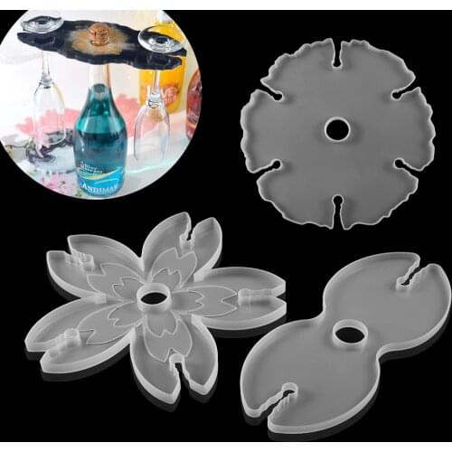 DIY Wine Rack Resin Epoxy Mold Wine Glass Holder Rack Coaster UV Resin Molds Silicone For Family Gathering Party Epoxy Mould